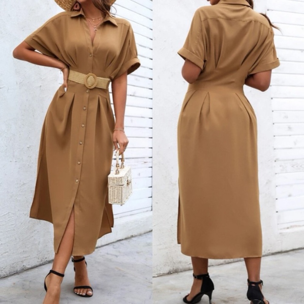 Boho button up batwing sleeve dress - Picture 6 of 14